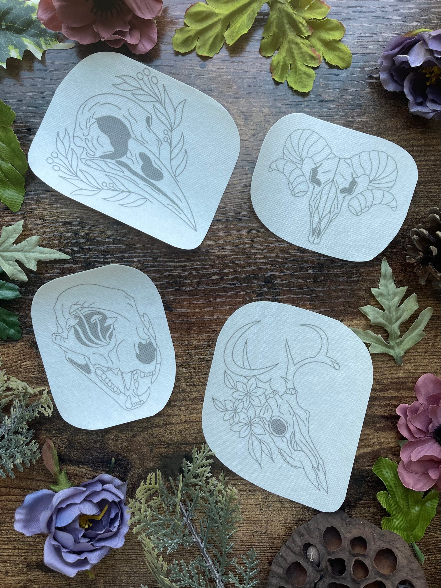 Bones & Beasts Stick & Stitch Embroidery Stabilizer - 4 Pack
