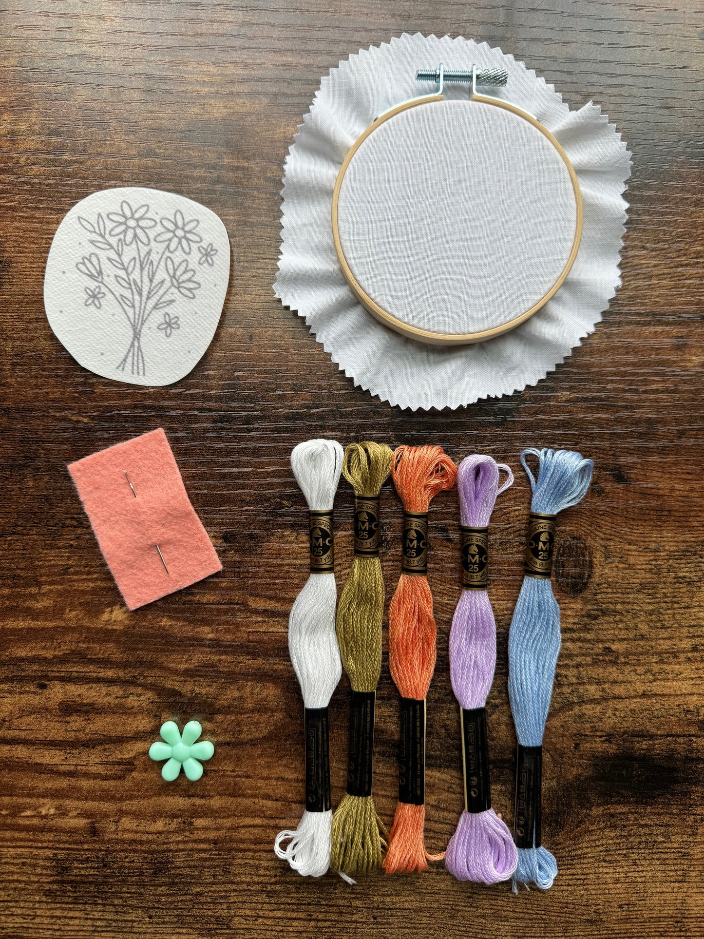 Whimsical Wildflowers Beginner Embroidery Kit