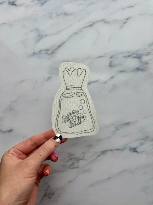 Fish on the Go DIY Sticker (M)