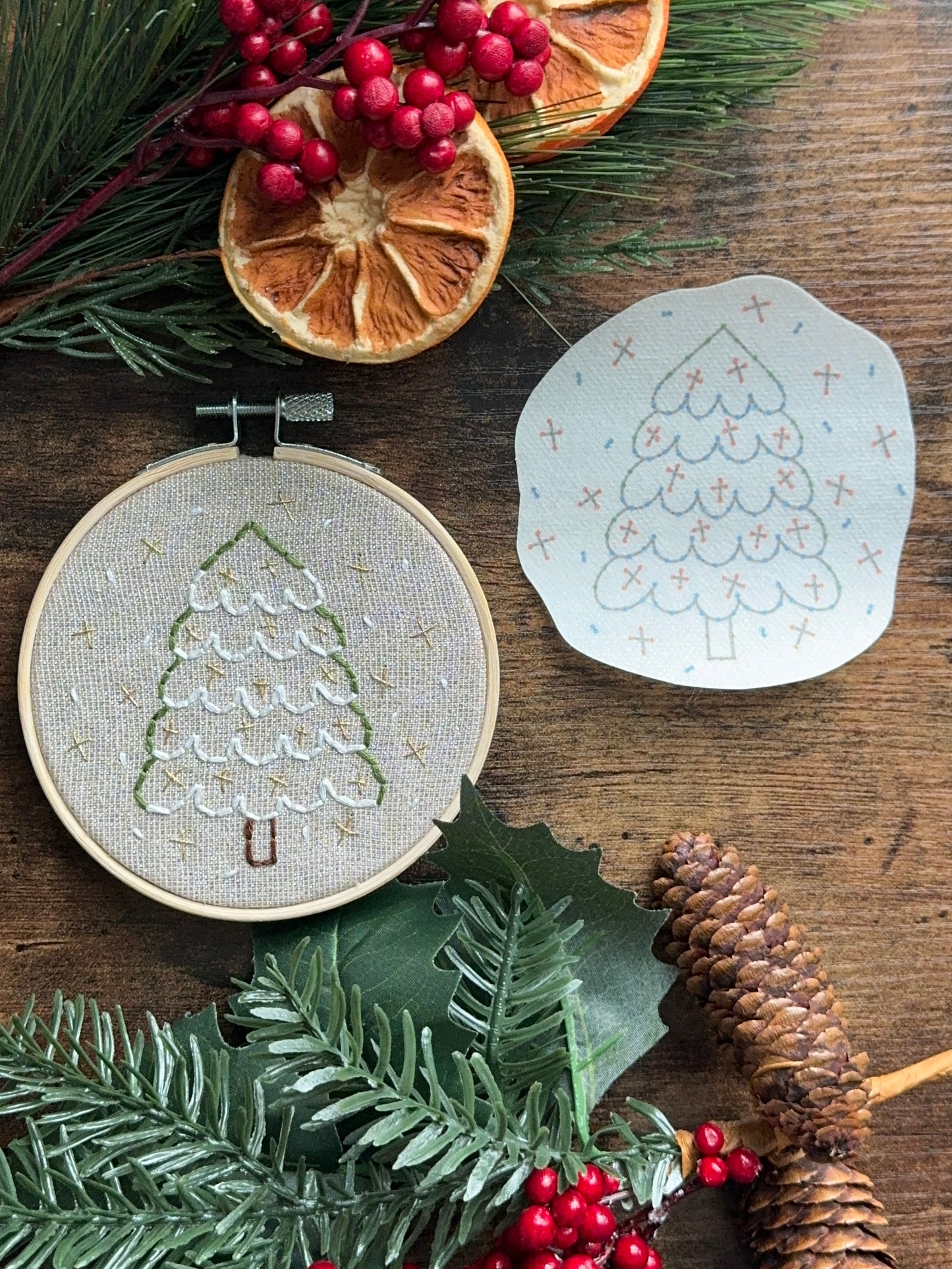 Frosted Pines Beginner Embroidery Kit