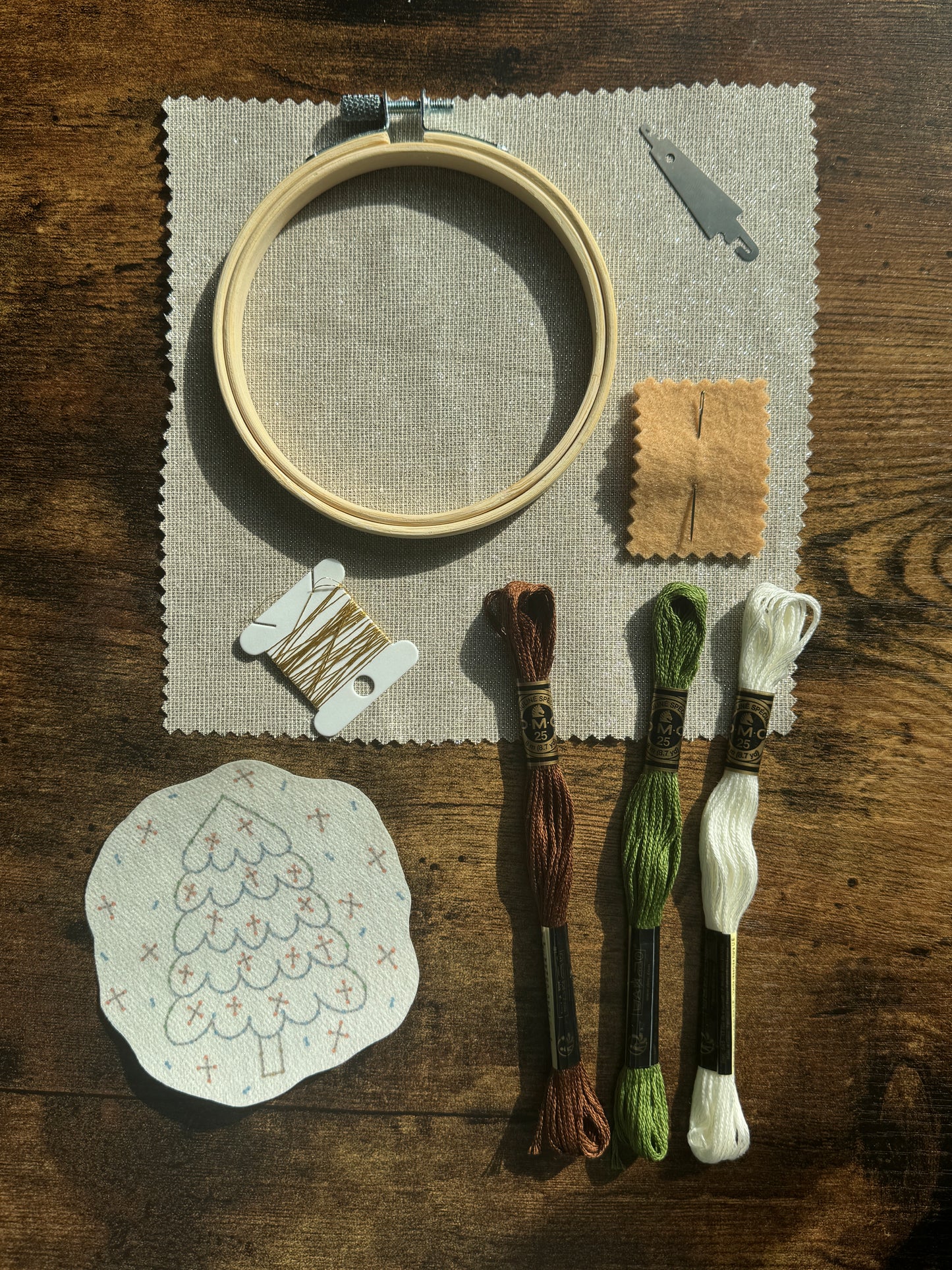 Frosted Pines Beginner Embroidery Kit