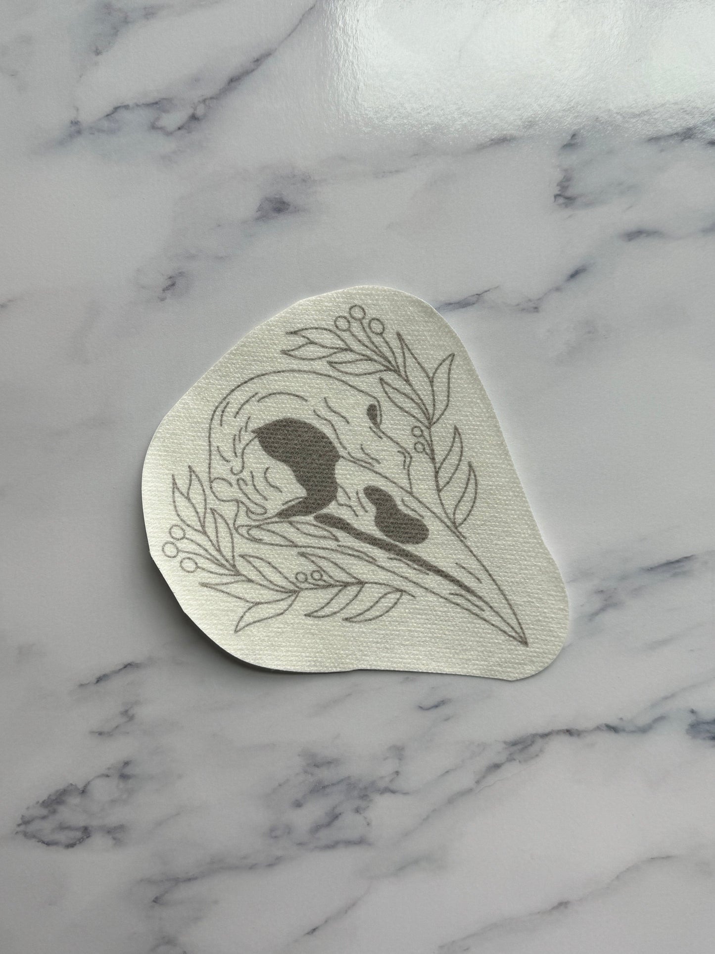 Crow in Bloom - Left DIY Sticker (XL)