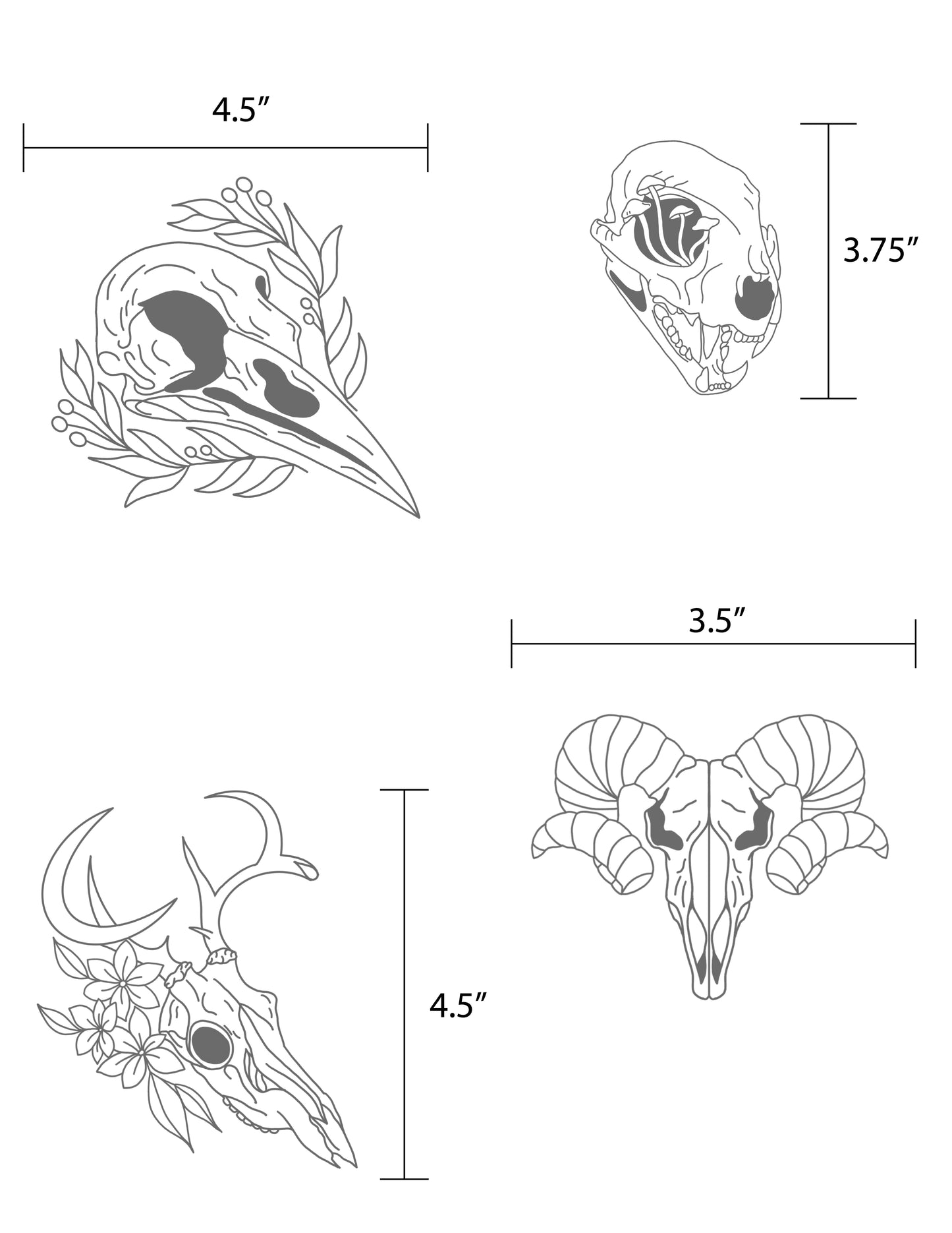 Bones & Beasts Stick & Stitch Embroidery Stabilizer - 4 Pack