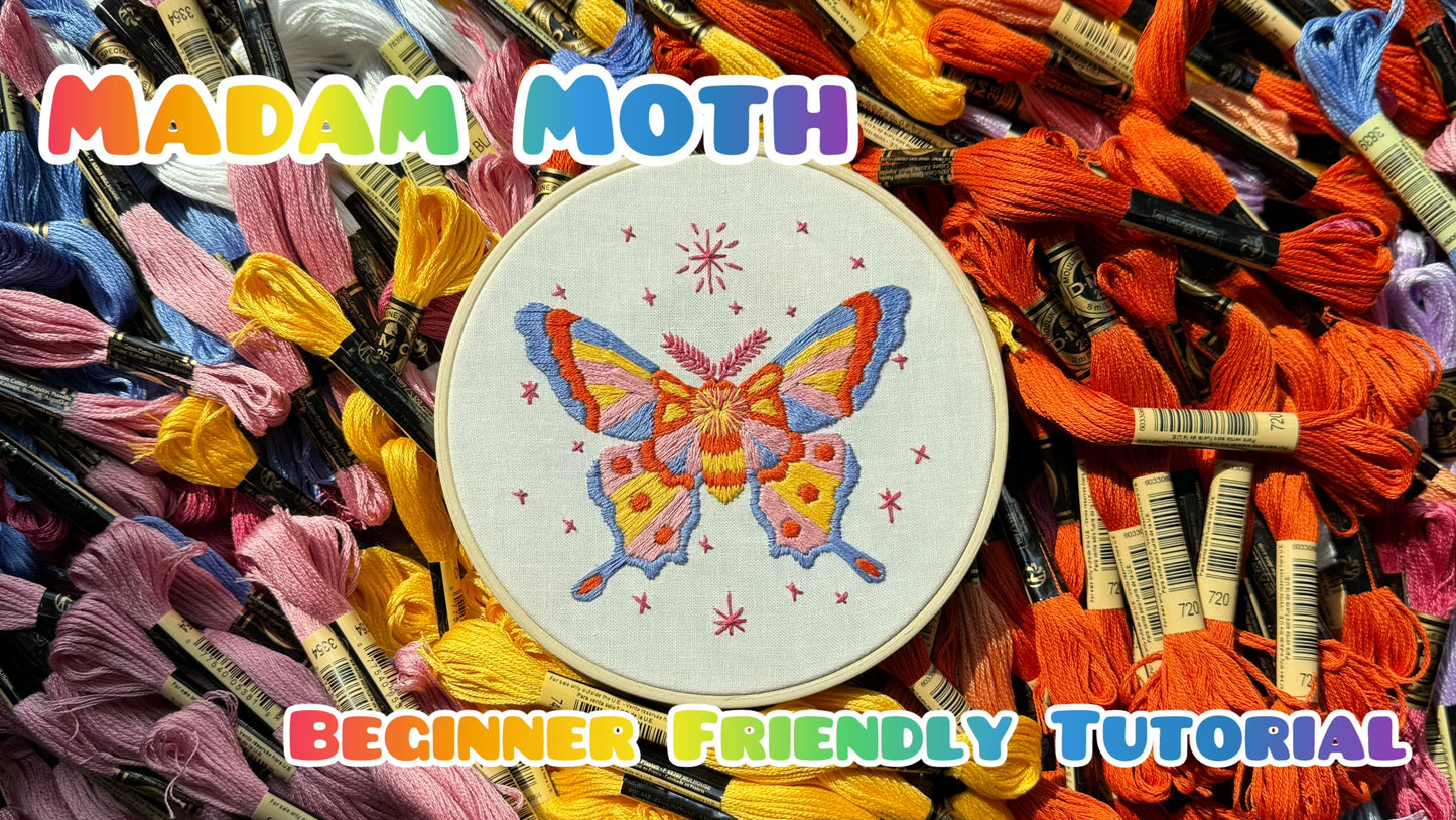 Madam Moth Beginner Friendly Embroidery Kit