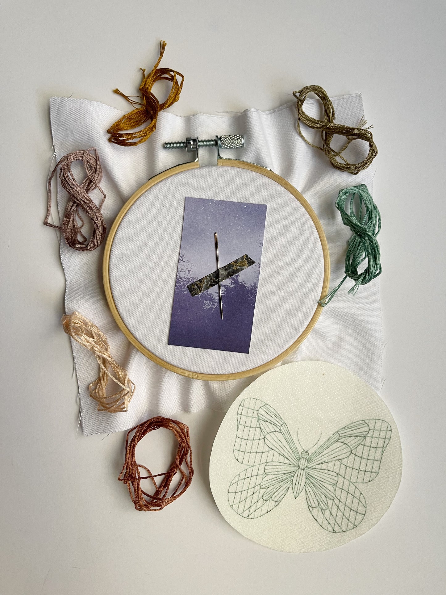 DIY BEGINNER Embroidery Kit - Frank the Butterfly