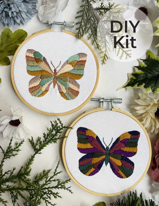DIY BEGINNER Embroidery Kit - Frank the Butterfly