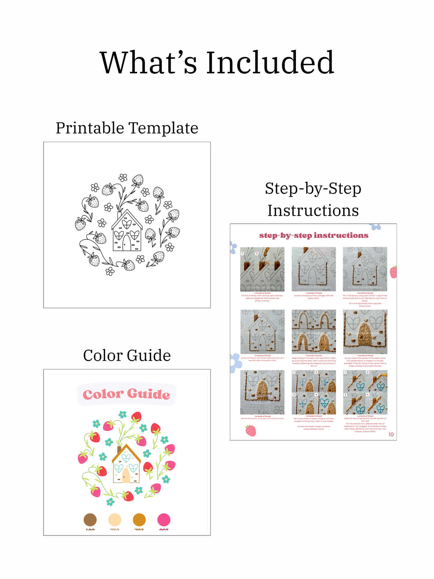 Strawberries Hollow - PDF Beginner Friendly Digital Pattern