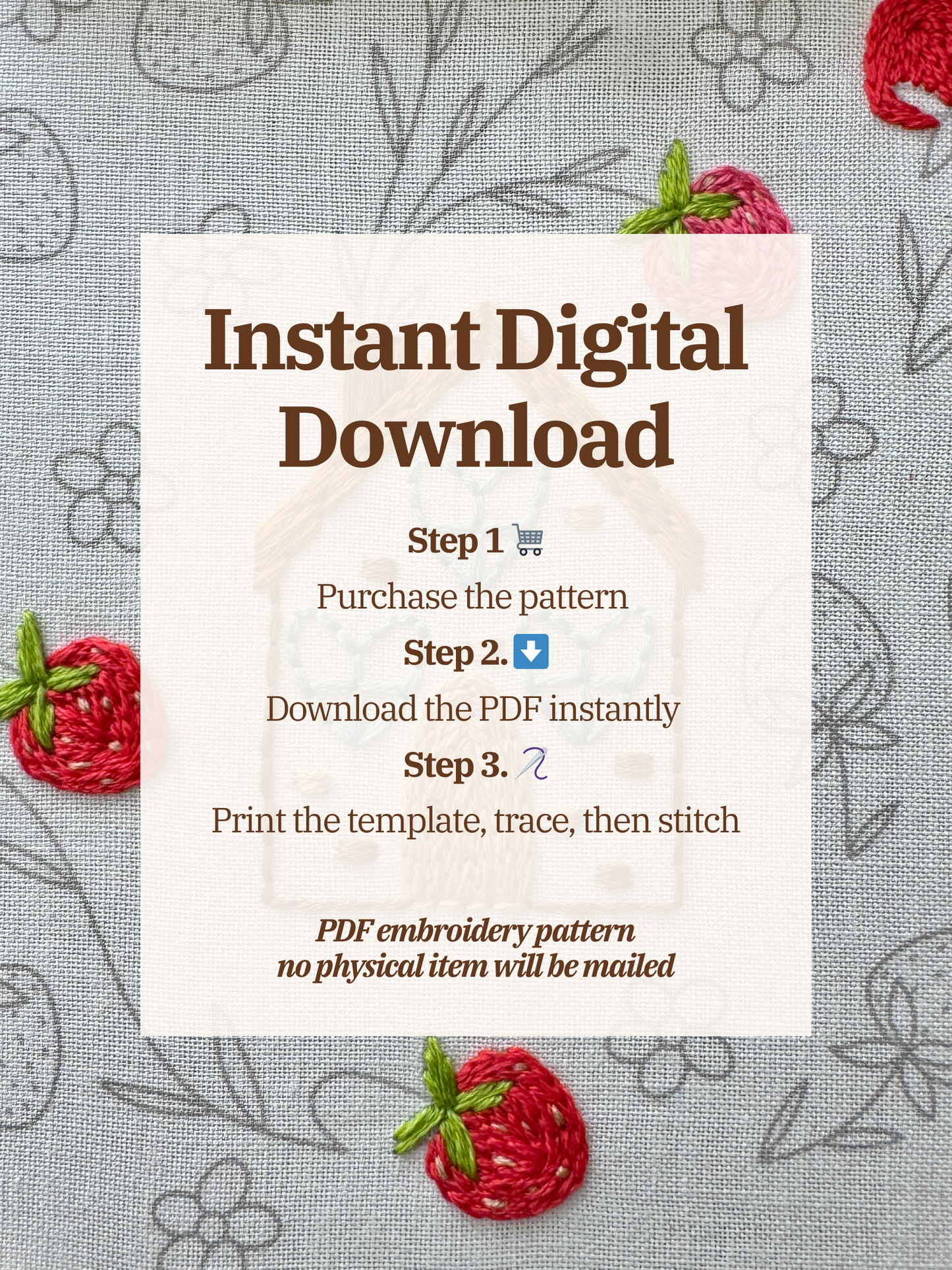 Strawberries Hollow - PDF Beginner Friendly Digital Pattern
