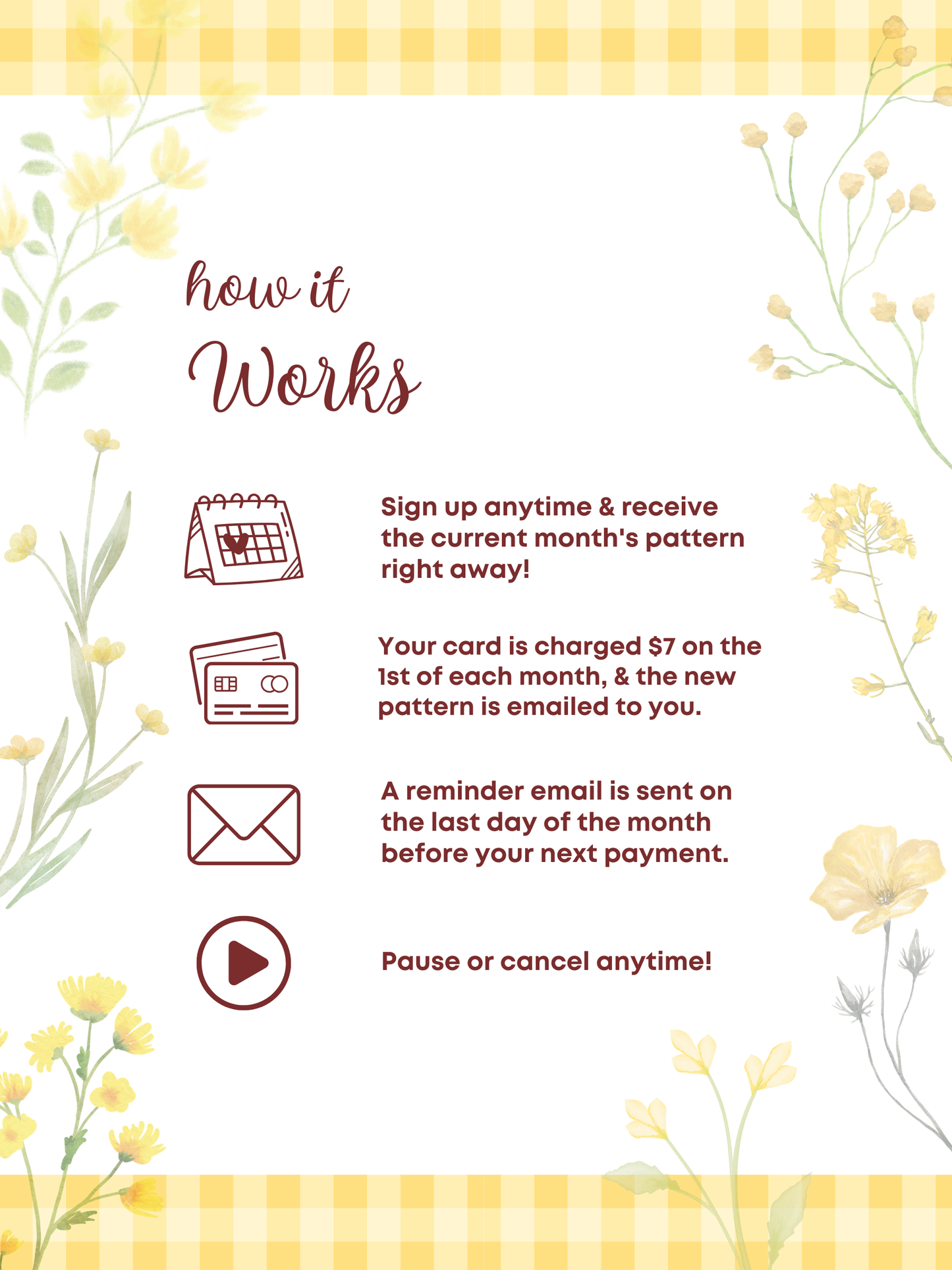 Monthly Digital Pattern Subscription - March