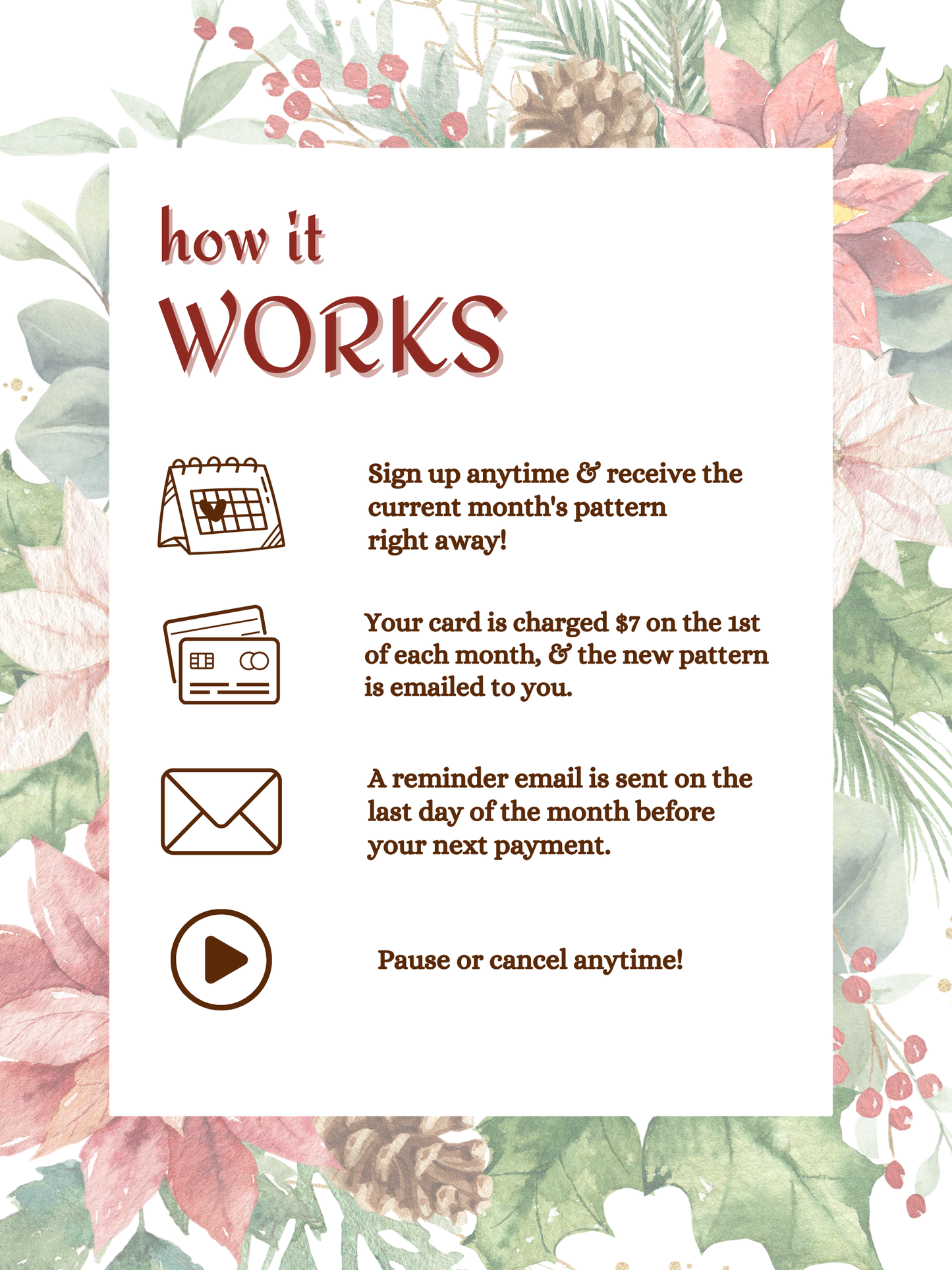 Monthly Digital Pattern Subscription – December