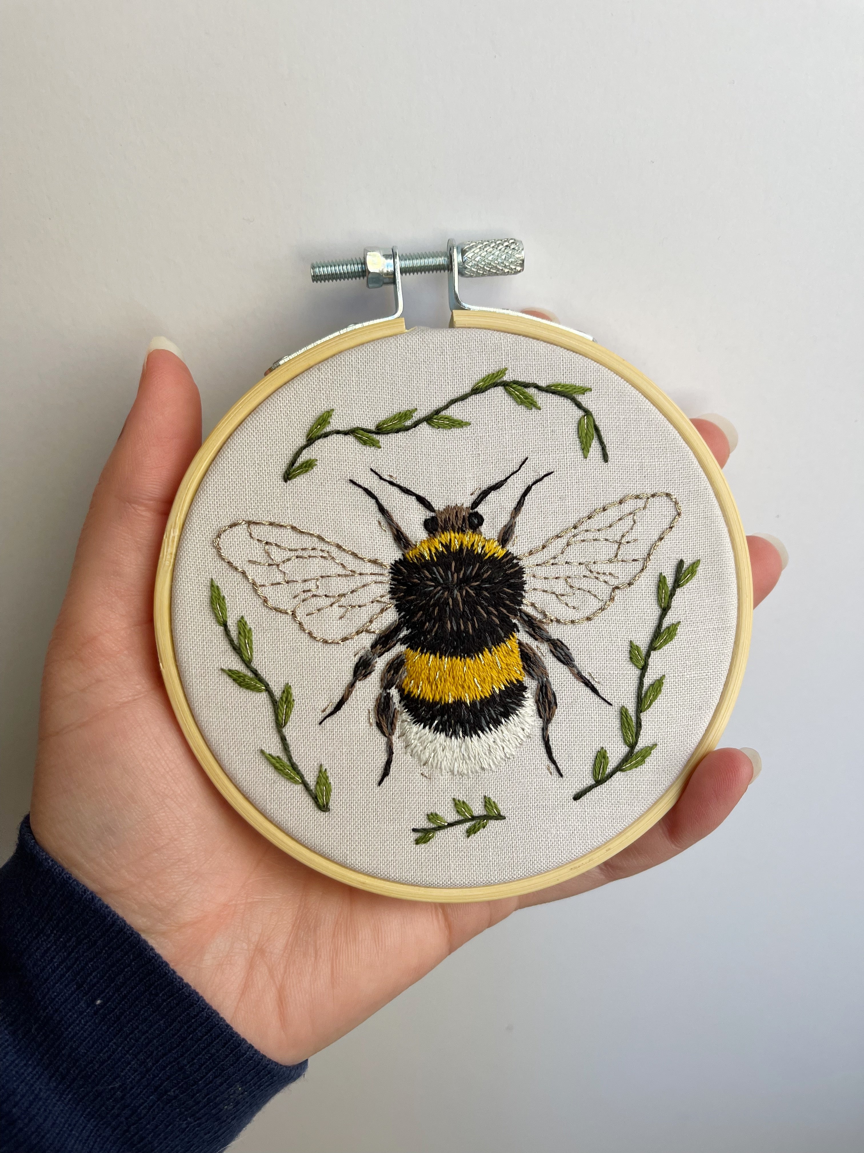 Bee embroidery on sale